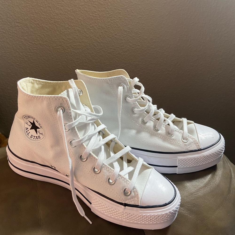 Platform White Converse size 9